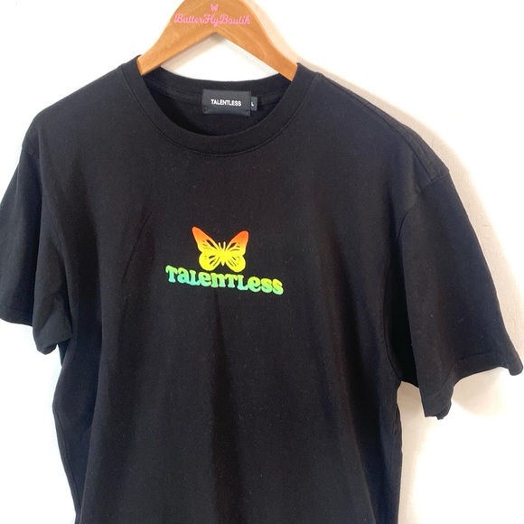 (A11) NEW TALENTLESS“Some May Say We Are Talentless” Butterfly Tee, Sz L, NWOT - Picture 2 of 7